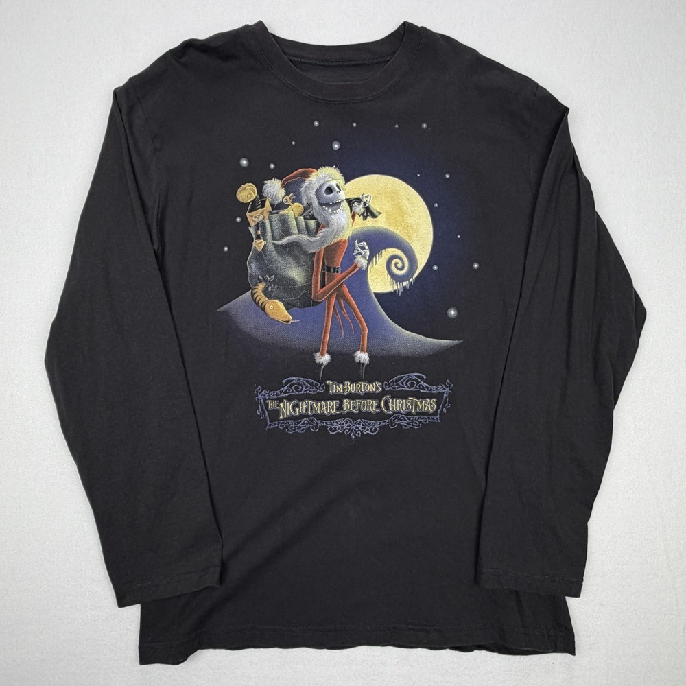 Disney Store Nightmare Before Christmas Jack Skellington Long Sleeve Shirt L